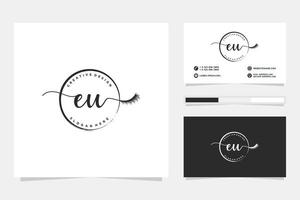 Initial EU Feminine logo collections and business card templat Premium Vector