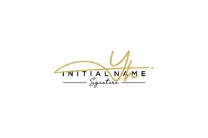 Initial YH signature logo template vector. Hand drawn Calligraphy lettering Vector illustration.
