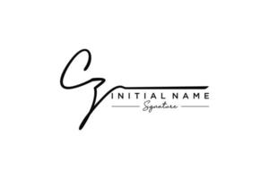 Initial CZ signature logo template vector. Hand drawn Calligraphy lettering Vector illustration.