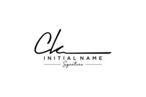 Initial CK signature logo template vector. Hand drawn Calligraphy lettering Vector illustration.