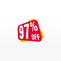 97 discount, Sales Vector badges for Labels, , Stickers, Banners, Tags, Web Stickers, New offer. Discount origami sign banner.