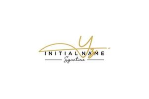 Initial YZ signature logo template vector. Hand drawn Calligraphy lettering Vector illustration.