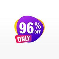 96 discount, Sales Vector badges for Labels, , Stickers, Banners, Tags, Web Stickers, New offer. Discount origami sign banner.