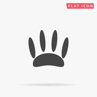 Animal footprint. Simple flat black symbol with shadow on white background. Vector illustration pictogram