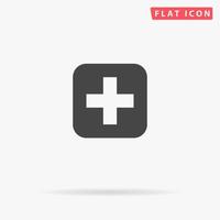 Medicine. Simple flat black symbol with shadow on white background. Vector illustration pictogram