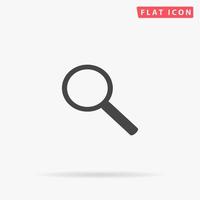 Search. Simple flat black symbol with shadow on white background. Vector illustration pictogram