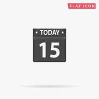 Calendar. Simple flat black symbol with shadow on white background. Vector illustration pictogram