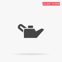Engine oil. Simple flat black symbol with shadow on white background. Vector illustration pictogram