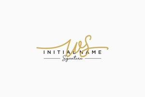 Initial WS signature logo template vector. Hand drawn Calligraphy lettering Vector illustration.