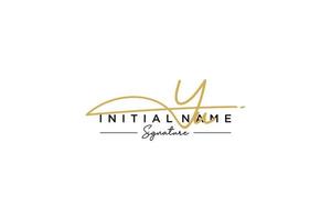 Initial YU signature logo template vector. Hand drawn Calligraphy lettering Vector illustration.