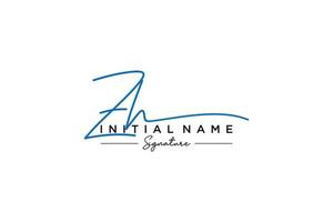 Initial ZH signature logo template vector. Hand drawn Calligraphy lettering Vector illustration.