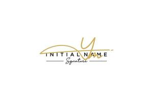 Initial YM signature logo template vector. Hand drawn Calligraphy lettering Vector illustration.