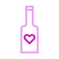 vino con duocolor rosa estilo san valentín ilustración vector elemento y símbolo perfecto.