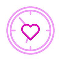 reloj icono duocolor rosa estilo san valentín ilustración vector elemento y símbolo perfecto.