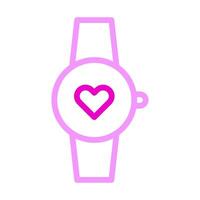 reloj icono duocolor rosa estilo san valentín ilustración vector elemento y símbolo perfecto.