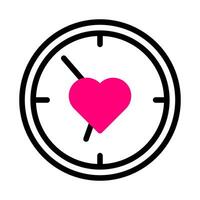 reloj icono duotono rojo negro estilo san valentín ilustración vector elemento y símbolo perfecto.