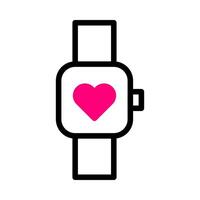 reloj icono duotono rojo negro estilo san valentín ilustración vector elemento y símbolo perfecto.