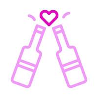 wine con duocolor pink style valentine illustration vector element and symbol perfect.