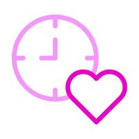 reloj icono duocolor rosa estilo san valentín ilustración vector elemento y símbolo perfecto.