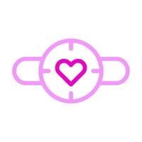 reloj icono duocolor rosa estilo san valentín ilustración vector elemento y símbolo perfecto.