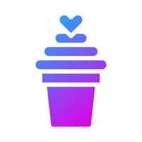icono de helado estilo púrpura sólido ilustración de san valentín elemento vectorial y símbolo perfecto. vector