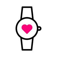 clock icon duotone red black style valentine illustration vector element and symbol perfect.