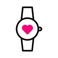 reloj icono duotono rojo negro estilo san valentín ilustración vector elemento y símbolo perfecto.