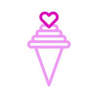 helado icono duocolor rosa estilo san valentín ilustración vector elemento y símbolo perfecto.