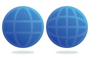 Two Globe Grids In Gradient Style vector