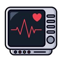 máquina de latidos del corazón ecg vector