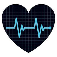 Heart With Grid And Ecg Heartbeat vector