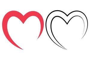 Split Heart Shape Flat And Line vector