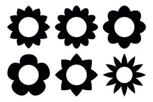 set de 6 flores basicas vector