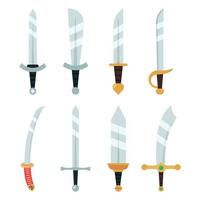 Set Of Different Style Swords Flat vector