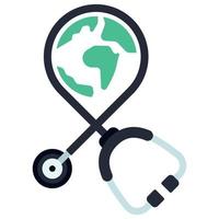 Doctor Stethoscope Around Globe vector