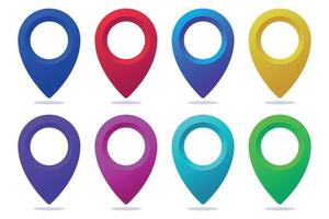 Set Of Gradient Location Pins vector