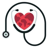 Doctors Stethoscope Earth Heart vector