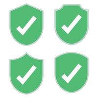 Shields With Check Marks Collection vector