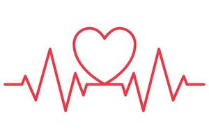 Ecg Heartbeat And Heart Line vector