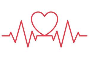 Ecg Heartbeat And Heart Line vector