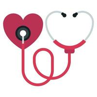 Heart Shaped Stethoscope Listening To Heart vector