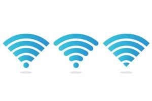 conjunto de tres señales de señal wifi vector