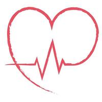 Hand Drawn Ecg Line Connected With Heart vector