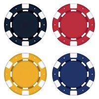 Set Of Four Poker Chips vector