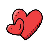 ilustración de fideos vectoriales de corazón. el dibujo de un corazón es un símbolo de amor, día de san valentín. vector