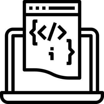 icono de estilo de línea moderna de programación vector