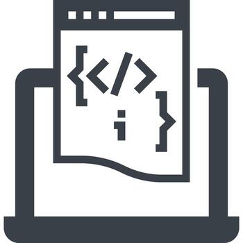 programing glyph style icon vector