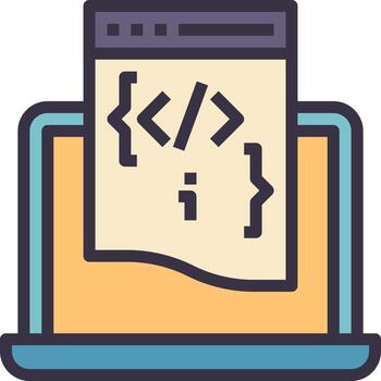 icono de estilo de línea moderna de programación vector