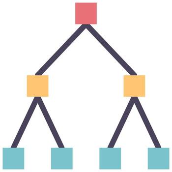 icono de estilo plano de jerarquía vector