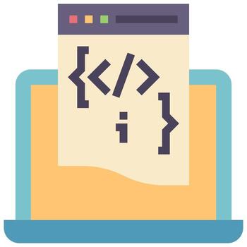 programing flat style icon vector